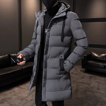 2022 Brand Bărbați Îmbrăcăminte de Iarnă Haina Lungă Secțiunea 3 Culori Noi de Cald Îngroșa Jacheta Uza Windproof Haină cu Glugă Plus Dimensiune S-4XL
