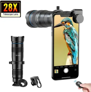 APEXEL. 28X Teleobiectiv cu Zoom Monocular Cu Selfie Trepied Pentru iPhone 7 8 Samsung, Huawei, Xiaomi Toate Smartphone