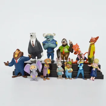 Noi 4-7cm 12buc/set Anime Zootopia/zootropolis Judy Hopps Nick Wilde Șef Bogo Pvc figurina de Colectie Jucarii Model