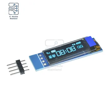 0.91 Inch 4Pin OLED Display LCD 128X32 Ecran LCD Module IIC I2C Serial Interface Driver IC SSD 1306 pentru Arduino Albastru Alb