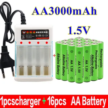 1.5 V AA baterie de 3000mAh alcaline de 1,5 V AA 3000mAh baterie reîncărcabilă pentru control de la distanță jucărie lampa baterie + incarcator