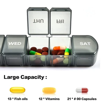 1 buc 7 Zile Pilula Caseta de Medicină Săptămânal Suport Comprimat Organizator de Stocare Container Cazul Cutie Repartitoare