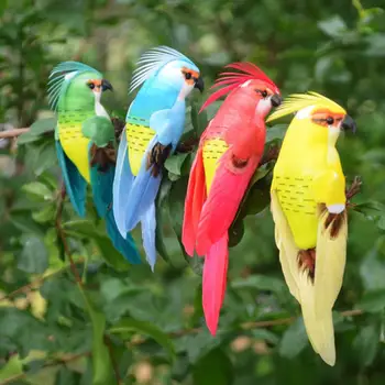 1 buc Aleatoare Simulare Papagal Fals Pasăre Grădină Prop Decor Pene de Gazon Figurina Ornament Animal Pasăre Decoratiuni de Gradina