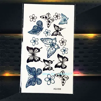 1 BUC Body Art Tatuaje Temporare Buttefly Tatuaj Inserați codul Floare de Design PAQ-008 Fluture Diverse Culori Albastru Negru Tatuaj Temporar
