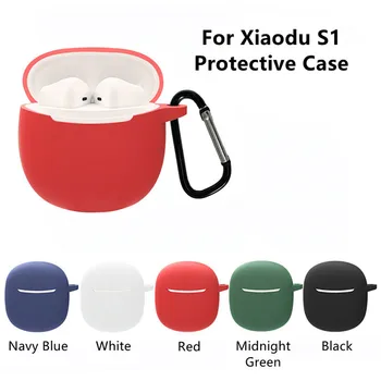 1 BUC Praf De Xiaodu S1 Capac de Protecție Anti-cădere Lavabil Silicon Moale Caz Adevărat Căști fără Fir de Încărcare Cutie Cu Cârlig