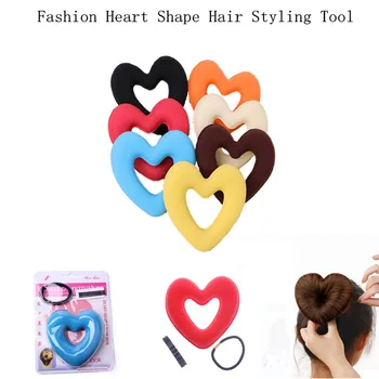 1 Set de Moda Forma de Inima Hair Styling Instrument Benzile de Păr pentru Femei Fete Burete Bract Cap de Perișoare Inel Gogoasa Accesorii de Par