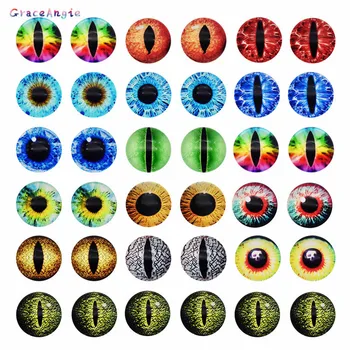10-50PCS ochi de sticlă caboșoane Rotunde 6MM-30MM Rotund Dom Dragon eye ochi animal pentru craf DIY Bijuterii Accesorii MIX Pupila Ochiului Cameo