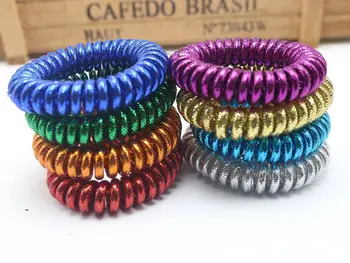 10 Culori Metalice în Spirală Bobina Elastic de Păr Legături Elastice de Cablu Telefonic 50mm