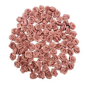 (100 Buc/pachet) 10*10mm Proaspete Panglica Roz Flori de Dimensiuni Mici, de Înaltă Calitate, Panglica de Satin Flori Ambarcațiunile de Petrecere Festiv Decor