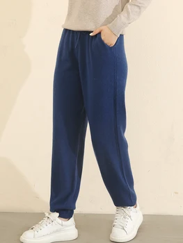 100% Cașmir Pur Tricotate Femei Pantaloni De Creion De Vânzare Fierbinte 2021 Iarna Noua Moda Cald Pantaloni Lungi Femei Jambiere
