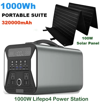 1000W Stație de Putere Portabil Cu 200W Panou Solar Lifepo4 18650 Baterii cu Litiu de Camping în aer liber, Solar Generater