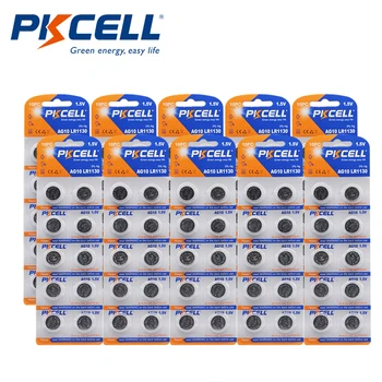 100buc/10card PKCELL Celule Baterie de 1,5 V AG10 Alcaline Butonul Bateriei 389 LR54 SR54 SR1130W LR1130 Baterii Buton termometru