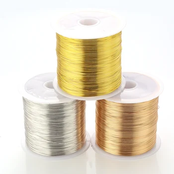 100m/Rola de Aur de Argint de Culoare de Sârmă de Cupru pentru a Face Bijuterii DIY Brățară Colier DIY Colorfast ștrasuri din Mărgele de Sârmă Bijuterii Cablu Șir