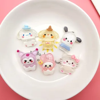 10buc Kawaii Sanrio Anime Hello Kitty Kuromi Resine Drăguț Melodia Mea Cinnamoroll pentru Telefonul Caz Ac de păr Decor