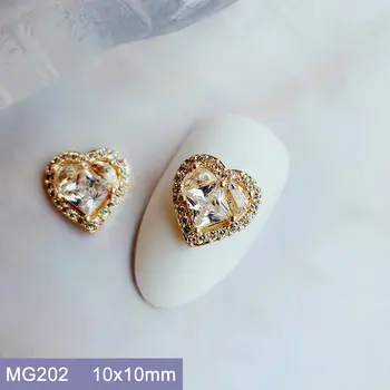 10buc/lot MG202 Dragoste Inima Aliaj Zircon Nail Art Cristale Bijuterii Pietre Stras Unghii Accesorii Consumabile Decoratiuni Farmece