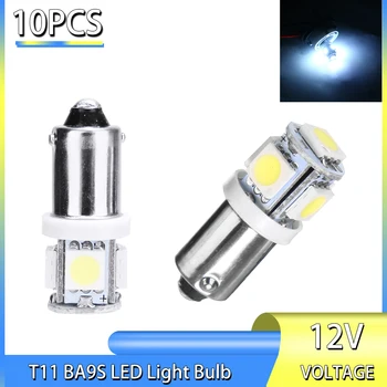 10BUC/Lot T11 BA9S 5050 5-SMD LED Alb Bec Auto Sursă de lumină 12V T4W 3886X H6W 363 de Înaltă Luminozitate Auto Lampă