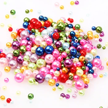 10g Aleatoare Mixtă 3-8mm Bile Rotunde Margele Acrilice Colorate Imitații de Perle Margele Vrac Pentru a Face Bijuterii DIY Cadouri Accesorii