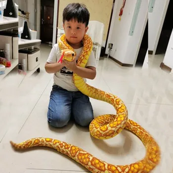 110cm-300cm Simulat Jucărie de Pluș Gigant Boa, Cobra Lung Umplute Șarpe Pluș Prietenii Acasă Decorare Copii Cadou