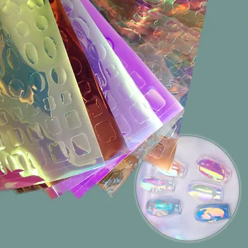 11pcs Aurora Unghii Autocolant Holografic Manichiura Slider Pentru Unghii Decoratiuni de Arta Cub de Gheață Unghii de Sticlă, Folii Design