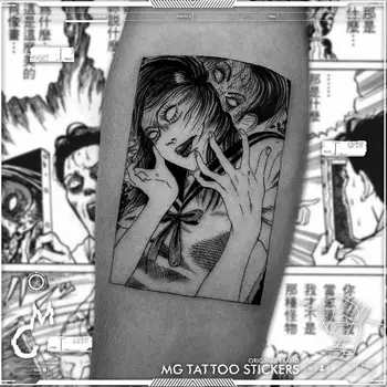 12*19cm Groază Japonez de benzi Desenate Dark benzi Desenate Junji Ito Alternative Monstru Nișă Autocolante Tatuaj pentru Bărbați și Femei