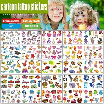 12 Pack Tatuaj Fals Autocolante de Desene animate Tatuaje Temporare pentru Copii Brațele DIY Corpul de Artă de Desene animate de Colectare Sirena Unicorn Animale