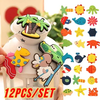 12pcs Multicolore din Lemn Magnet de Frigider de Învățământ Frigider/Calendar/Tablă Magnet Jucărie Simbol de Desene animate pentru Copii Decor Acasă