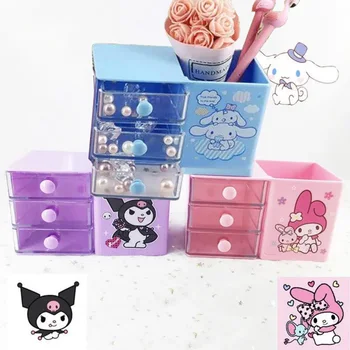 14Cm Sanrios Anime Kuromi Mymelody Cinnamoroll Kawaii Drăguț Desktop Suport Stilou Cutie de Depozitare Cosmetice Caseta de Bijuterii de Fată Cutie de Depozitare