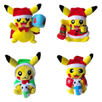 15Cm Takara Tomy Pokemon Colecția de Cadouri de Crăciun Pikachu Pluș Anime Jucărie de Pluș Papusa Ornament Cadou de Crăciun pentru Copii