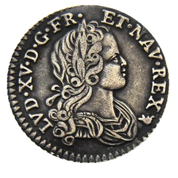 1719 Franța Argint Placat Cu Copia Monede