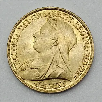 1893 marea BRITANIE Monedă de Aur Marea Britanie Regina Victoria Cavaler Suverane din Alama Placat cu Monede