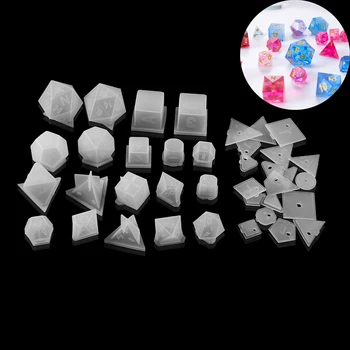 19 Stiluri de Cristal Epoxidice Mucegai Zaruri File de Caietul de sarcini Diferite de Joc Digitale Matrite de Silicon DIY Pentru Manual Zaruri Face Găsirea