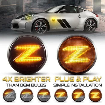 2 buc Led-uri Dinamice de poziție Laterale Lumina de Semnalizare Secvențială de Semnalizare Indicator Pentru Nissan 370Z Coupe Nismo Roadster Fairlady Z Z34