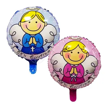 2 BUC/lot 18inch Dumnezeu să Binecuvânteze Roz Înger Baloane pentru Copii pentru Nou-nascuti de Ziua Decor Petrecere Copii Băiat și Fată Folie de Baloane cu Heliu