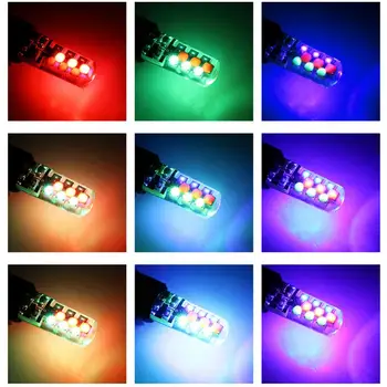 2 buc T10 COB RGB LED-uri Auto Gradient de Control de la Distanță Lumină Intermitentă Clearance-ul Lampă