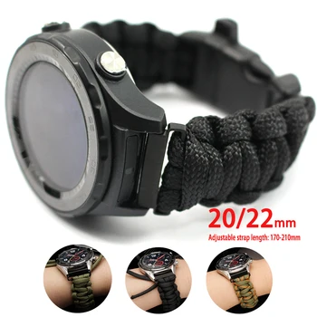 20 22mm Reglabil Împletite Curea de Ceas pentru Samsung Galaxy Watch 3 41mm 45mm Sport Brățară pentru Ceas Huawei Gt 2 42mm Trupa 46mm