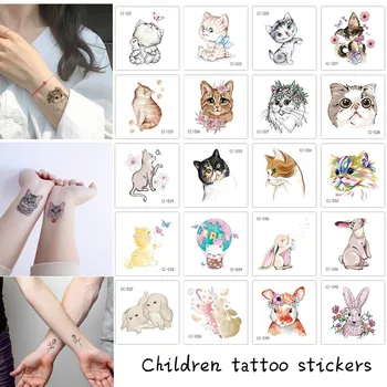 20 BUC/SET Tatuaje Desene animate pentru Copii Machiaj de Flori Pisică Câine Unicorn Fluture Temporare de Arta Corp de Unică folosință Autocolante