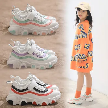 2021 Copii Pantofi Adidași Fată Tânără Copii Plat Pantofi de Baschet Sport de Mic Copil Băiat Casual Pantofi de Funcționare Stripe1-12 Ani