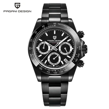 2021 PAGANI Design Nou Negru Bărbați Ceasuri Cuarț de Brand de Top Safir de Sticlă Oțel Inoxidabil rezistent la apă, Cronograf Reloj Hombre