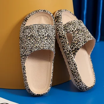 2022 Femei De Vară Papuci Cu Talpă De Leopard Fructe De Imprimare Interior Exterior Pantofi Platforma De Sex Feminin De Sex Masculin Moda Diapozitive Plaja Papuci De Casă