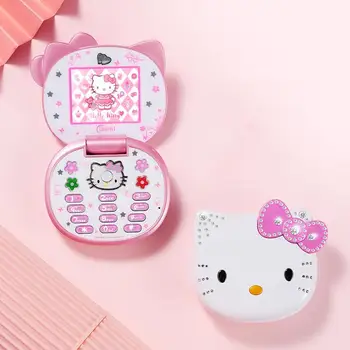 2022 Noi Kawaii Sanrioed Hello Kitty Flip Telefon de Desene animate Drăguț pentru Copii Taiml Mini Telefon Cadouri pentru Copii Jucării pentru Fete