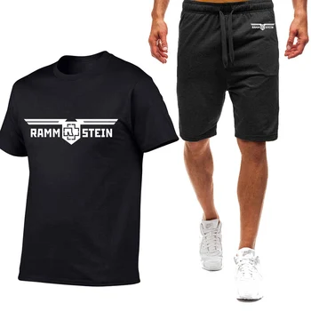 2022 RAMSTEIN, Germania Trupa de Metal Bărbați Vară Fierbinte Casual 2 BUC Set cu Maneci Scurte T-shirt, pantaloni Scurți Sport ti se Potriveste