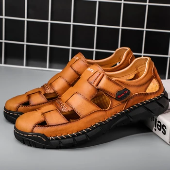 2022 vară clasic sandale barbati din piele în aer liber pantofi casual Roma de înaltă calitate piele de vacă pantofi de plaja de moda papuci de casă 38-48