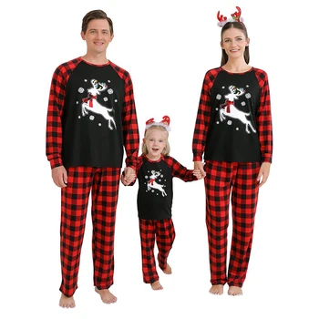 2023 Crăciun Familie de Potrivire Costumele în Carouri Tata Mama Copii Pijama Set Xmas Copac Mami și cu Mine Pijamale Copii Haine Vladan