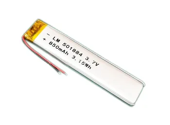 20buc 3.7 V 850mah 501884 Litiu Ion Polimer Baterie 2.0 mm Conector JST