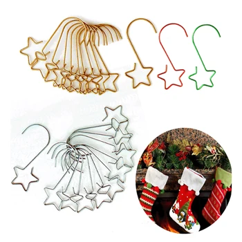 20buc/pachet S-în formă de Ornament de Crăciun Cârlige 50mm Aur Feliuta Stele de Crăciun Coroană de Cârlige pentru Agățat în Copac Xmas Decor Cârlig de Metal