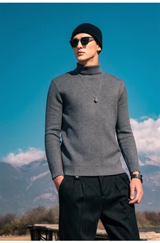 2107 Iarna plus catifea de înaltă gât pulover 2022 noua culoare solidă interioară toamna și iarna barbati