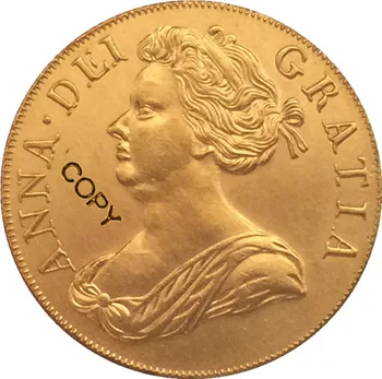 24 - K placat cu aur 1710 Marea Britanie 1 Guineea - Anne monede copie