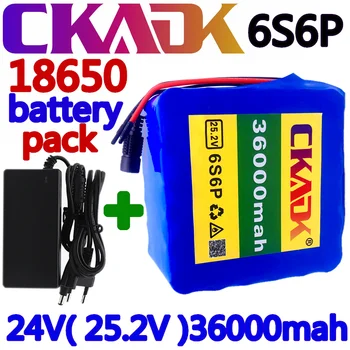 24v 36ah 6S6P baterie cu litiu 25.2 V 36000mAh baterie li-ion pentru biciclete bateria 350w cu bicicleta e 250w motor + 2A încărcător