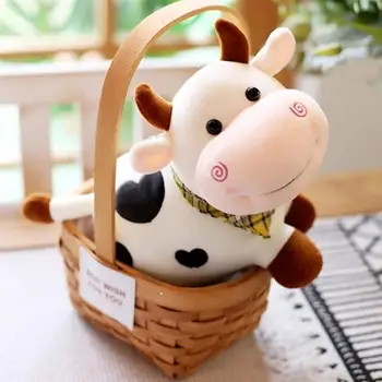 25 cm Umplute Jucărie Animal de Desene animate Zâmbet de Pluș Vacă de Pluș Jucarii Pentru Fete din Bumbac Animal de Pluș Papusa Umplut Decor Acasă