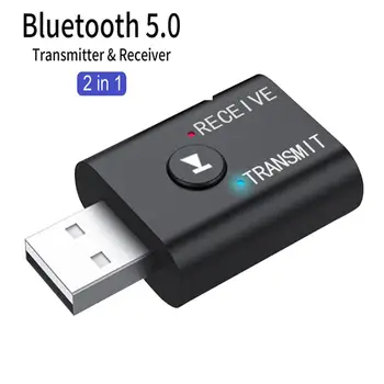 2in1 USB Bluetooth Audio 5.0 Transmițător Receptor 3.5 mm AUX Stereo Muzică Dongle Bluetooth Wireless Adaptor Pentru TV, PC, Casti